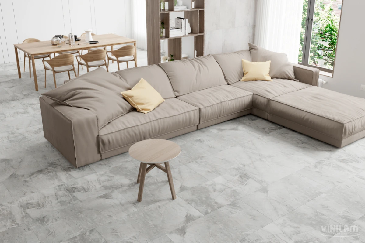 Кварцвиниловая плитка Vinilam клеевая Ceramo Stone Glue Адриатический Серый 91901 950×475×2,5